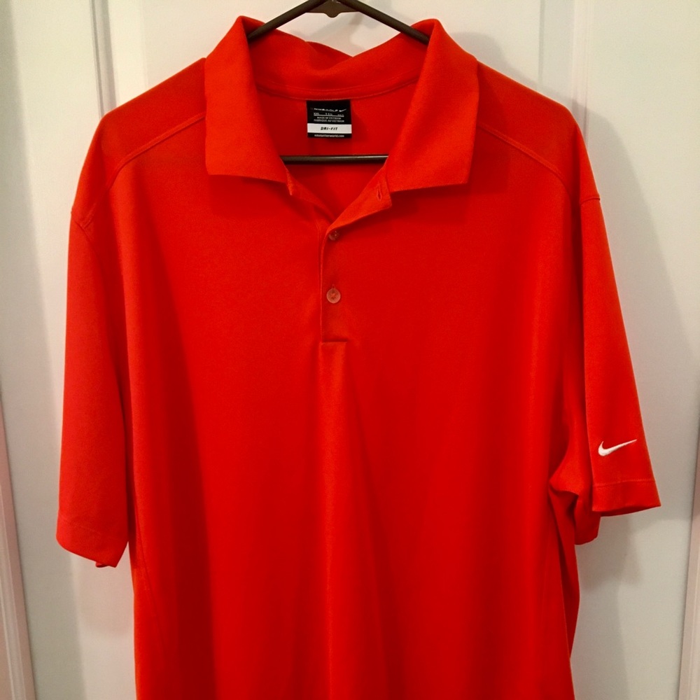 Red Orange Nike Golf Polo Shirt